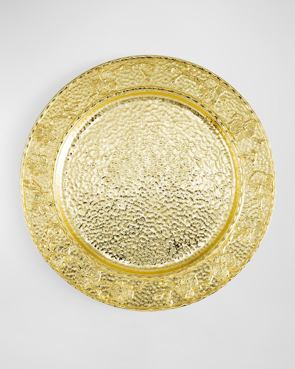 Gold Orchid Charger Plate