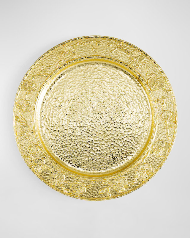 Gold Orchid Charger Plate