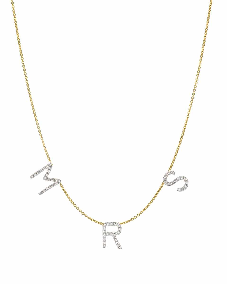 14k Diamond MRS Spaced Necklace