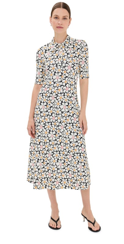 Rosetta Getty Polo T-Shirt Dress Black/Multi
