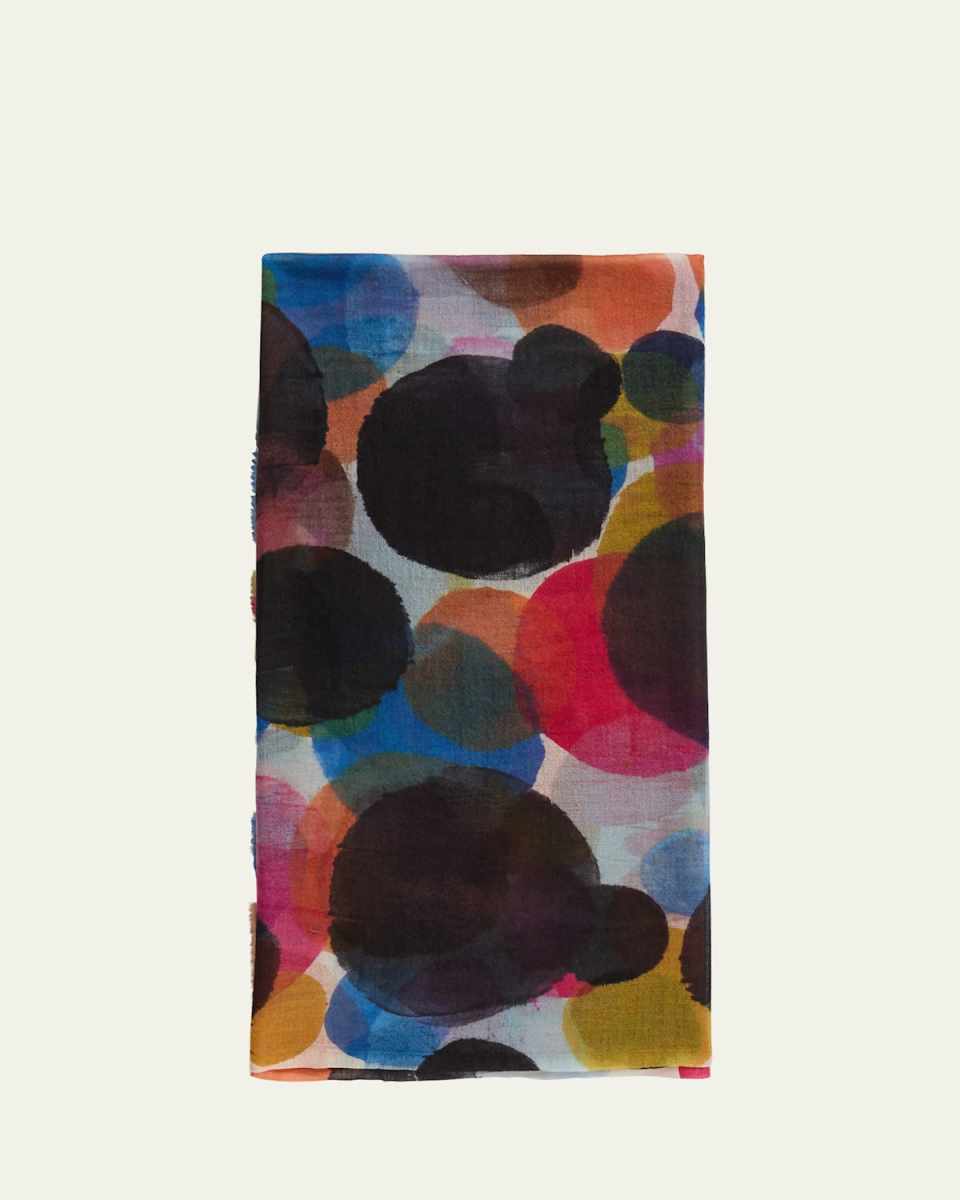 Bowling Abstract-Print Cashmere Blend Scarf