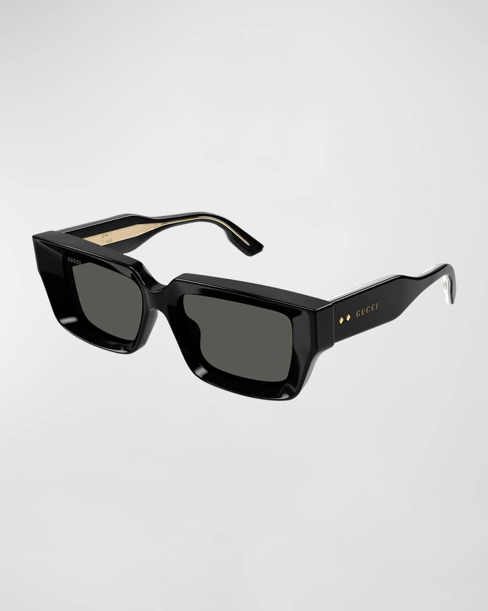Beveled Acetate Rectangle Sunglasses