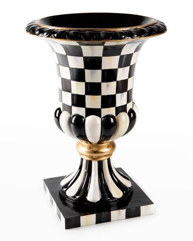Courtly Check Pedestal Tabletop Urn