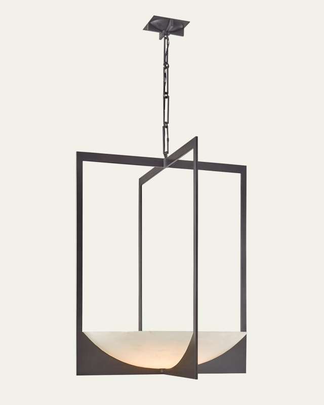 Michaela Large Chandelier In Aged Iron And Alabaster By Ralph Lauren Home