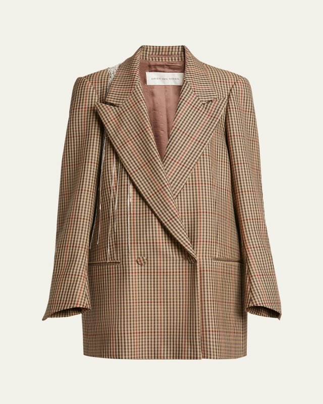 Blink Embellished Check Blazer Jacket