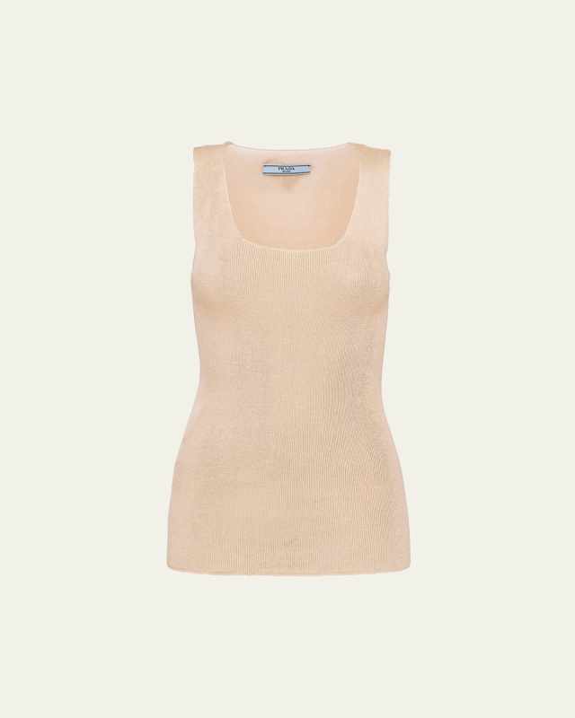 Logo Patch Superfine Knit Tank Top