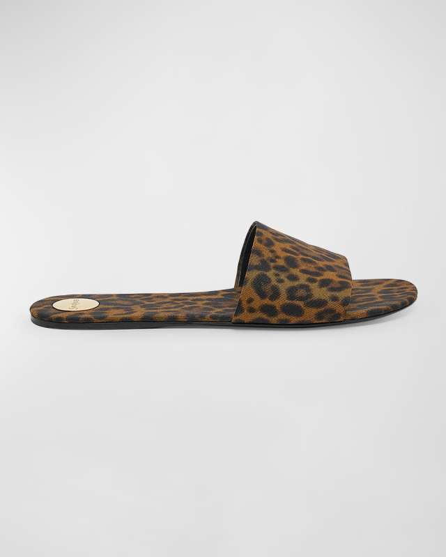 Carlyle Leopard Flat Slide Sandals