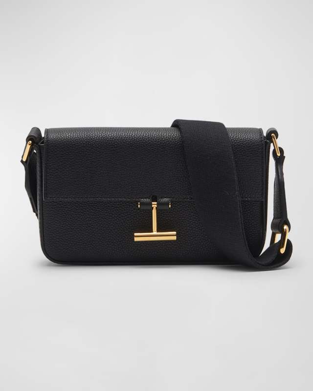 Tara Mini E/W Crossbosy in Grained Leather with Webbed Strap