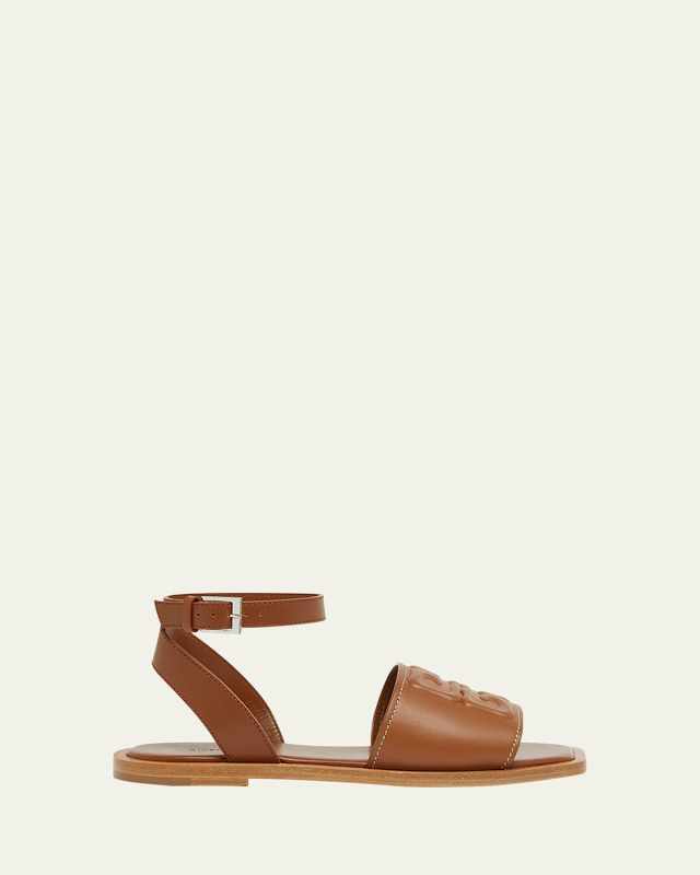 4G Leather Ankle-Strap Sandals