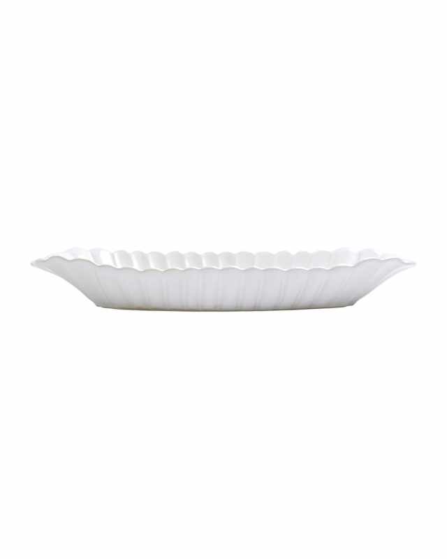 Incanto Stone White Scallop Bread Server