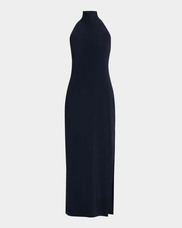 Halter Turtle Side Slit Gown