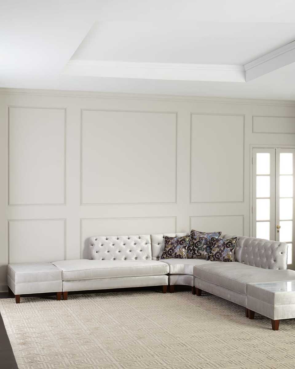 Nina Sectional w/ Two Marble Side Tables