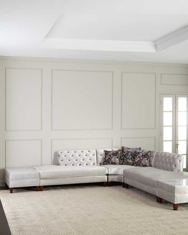 Nina Sectional w/ Two Marble Side Tables
