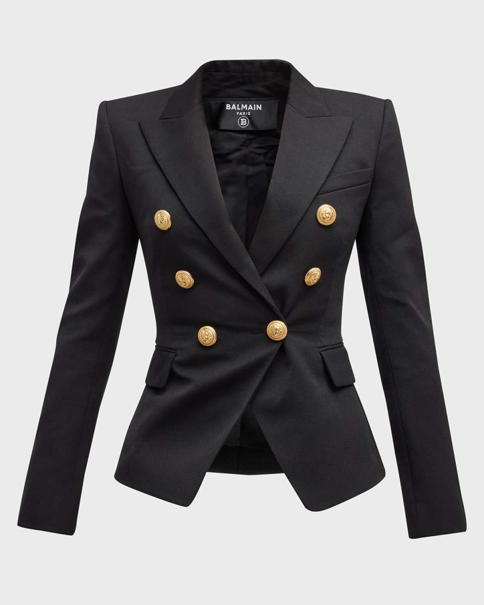 Classic Wool Blazer w/ Button Detail