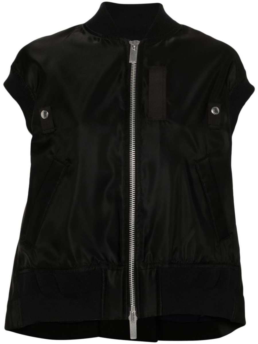 textured pleated gilet