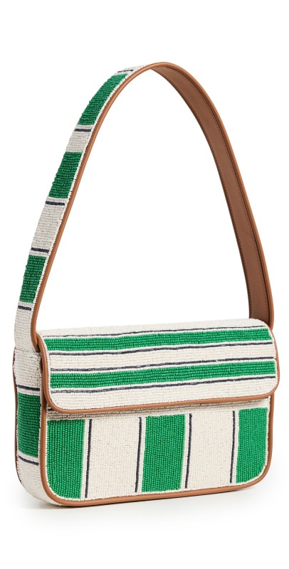 STAUD Tommy Beaded Bag Bungalow Strip