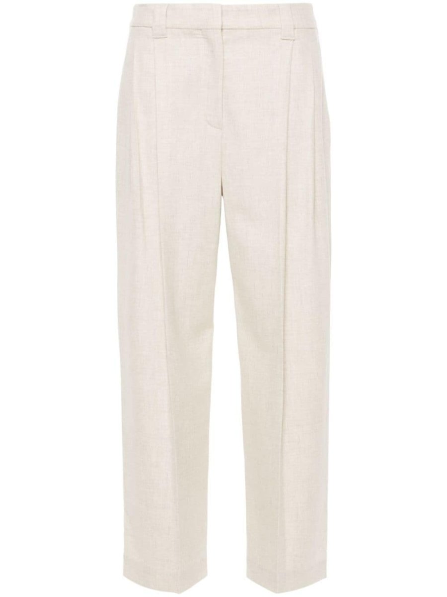 pleated tailored trousers
