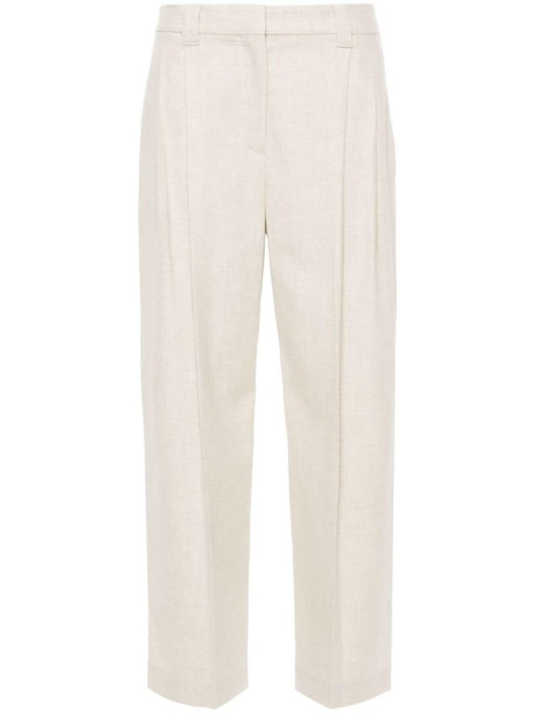 pleated tailored trousers