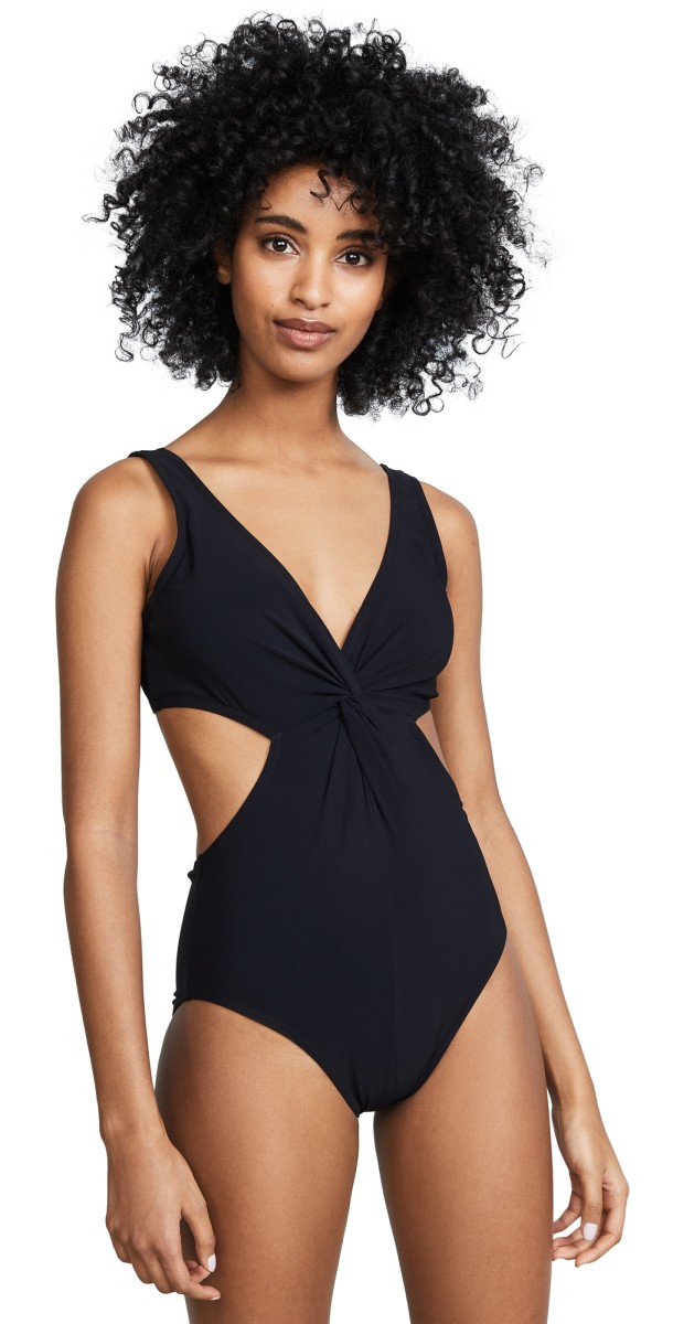 Karla Colletto V Neck Underwire Swimsuit Black