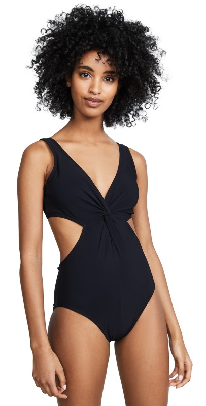 Karla Colletto V Neck Underwire Swimsuit Black