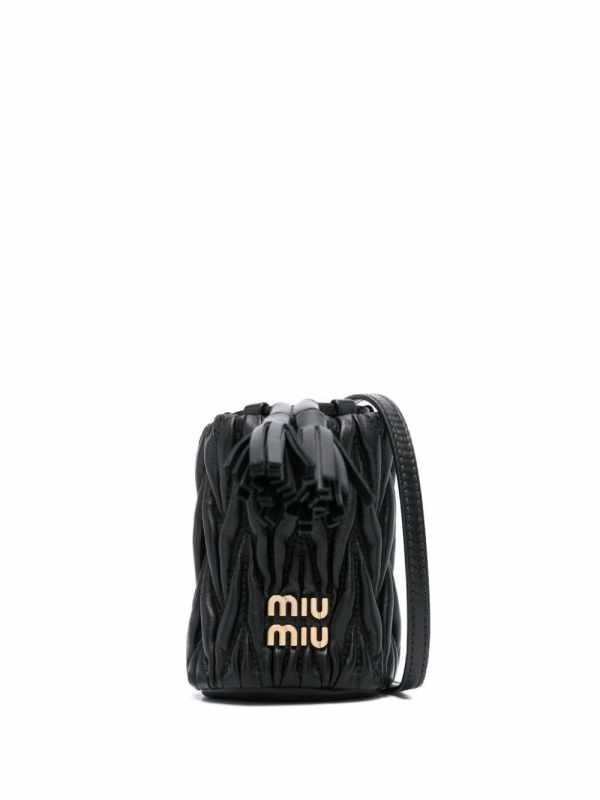 logo-lettering matelassé mini bag