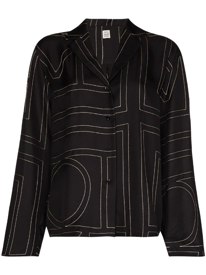 Toteme Sanville monogram silk shirt