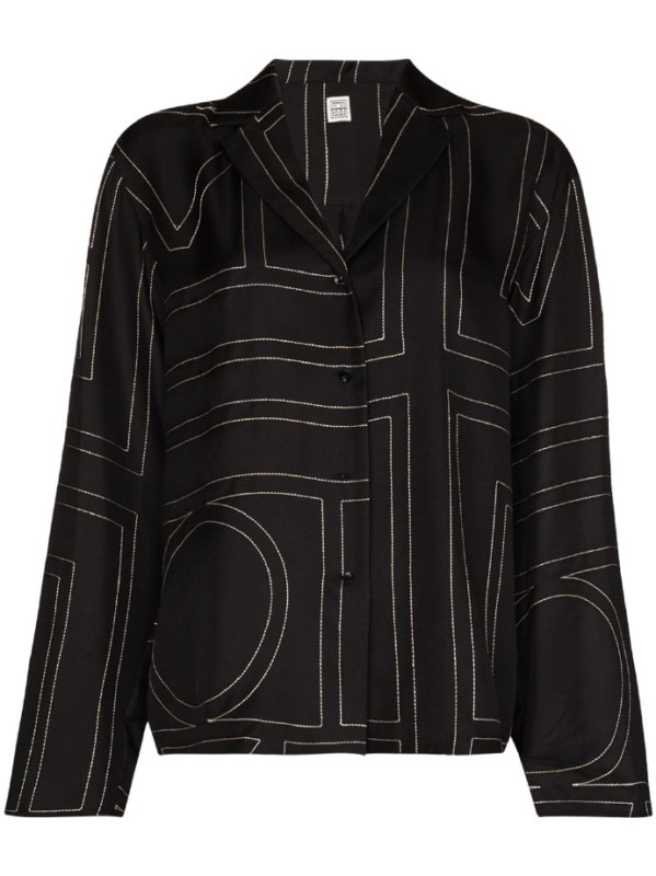 Toteme Sanville monogram silk shirt