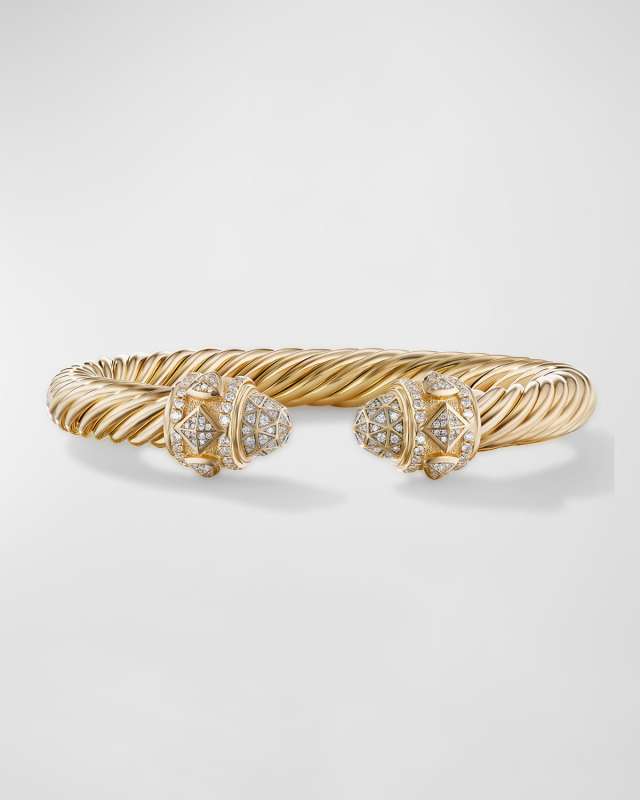 Renaissance Bracelet with Pearls and Diamonds in 18K Gold, 11mm