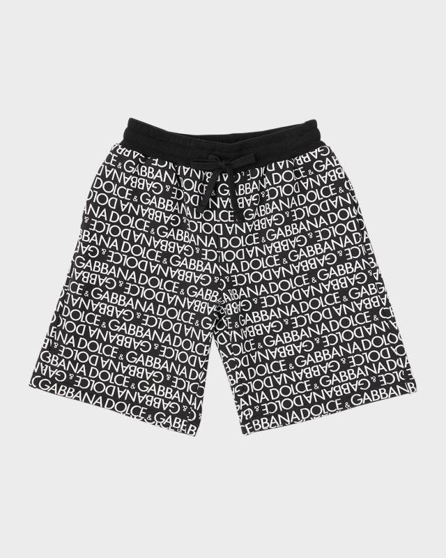 Boy's Logo-Print Cotton Jogging Shorts, Size 8-14