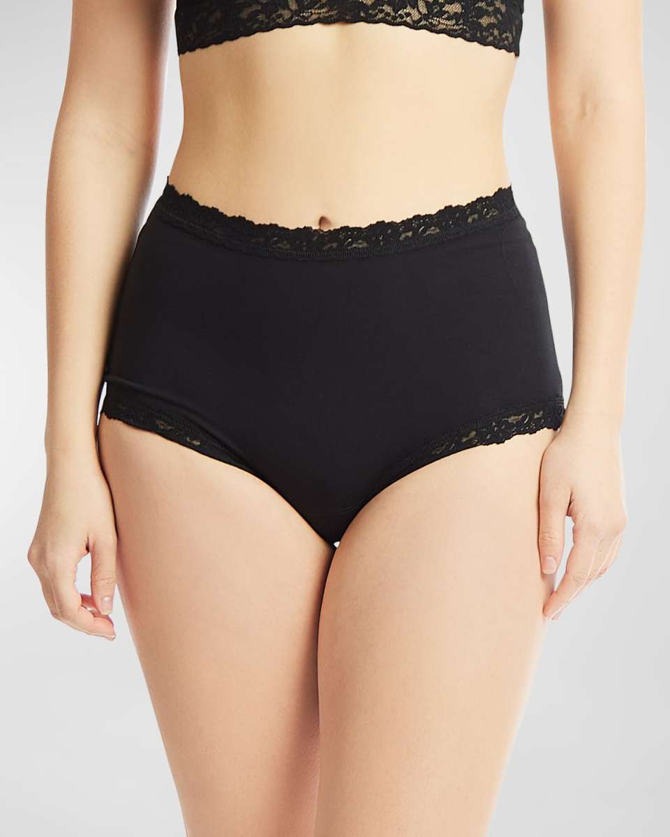 High-Rise Lace-Trim Boyshorts