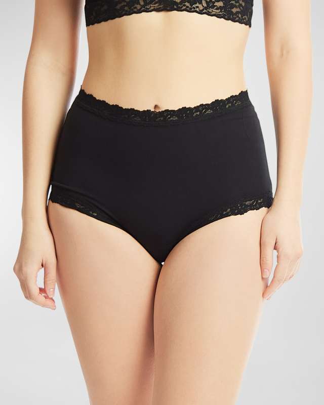 High-Rise Lace-Trim Boyshorts