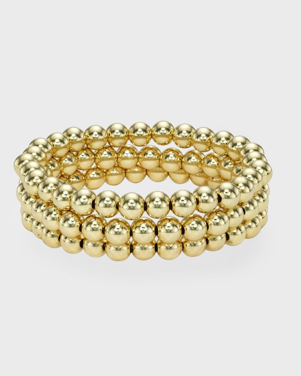 Gold-Fill Bead Bracelet Stack, Set of 3
