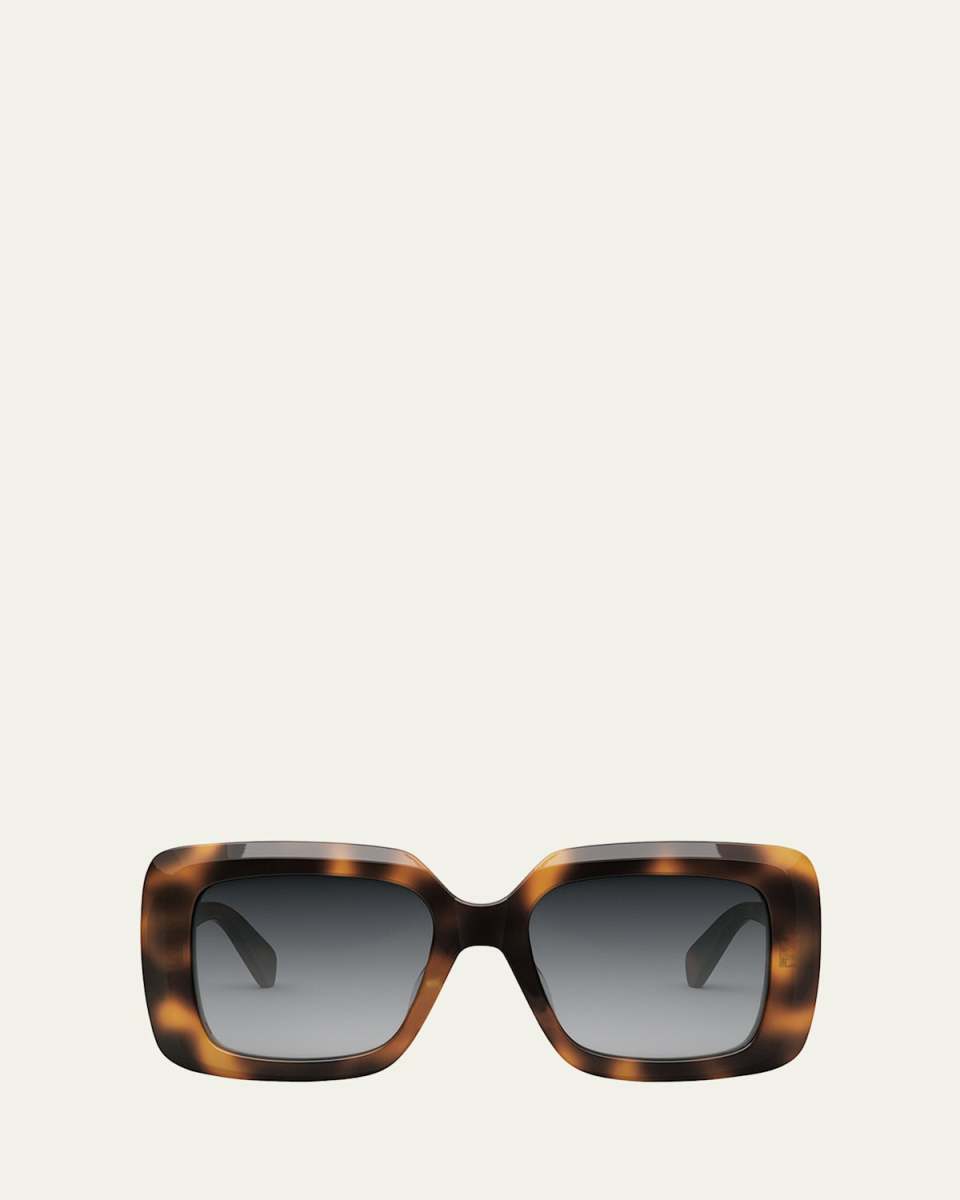 Bold Three-Dot Acetate Square Sunglasses
