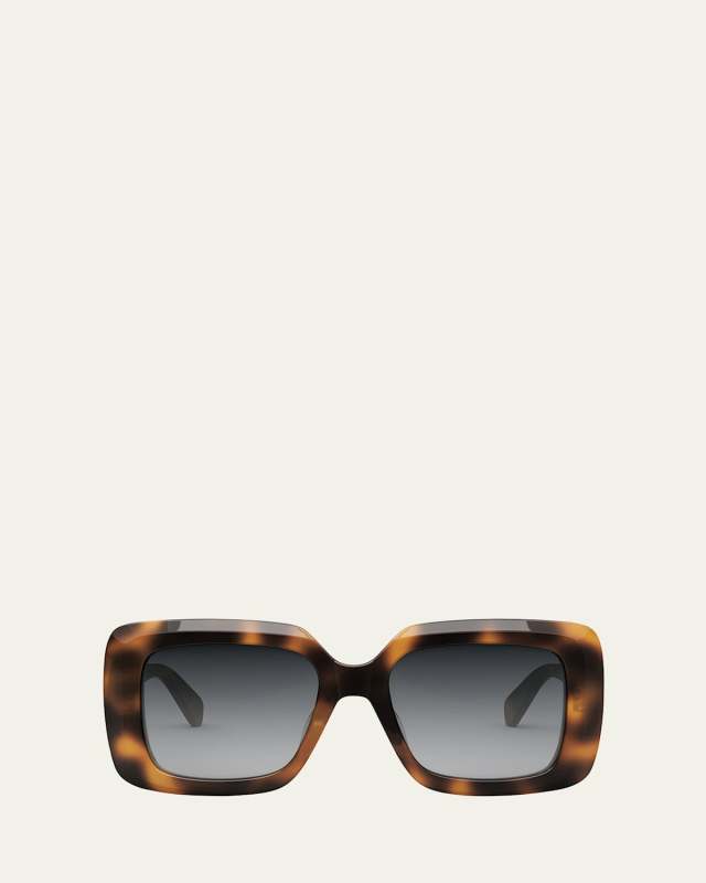 Bold Three-Dot Acetate Square Sunglasses