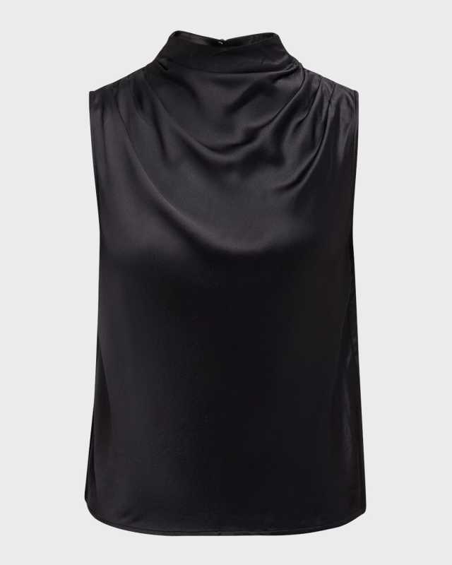 Kaleen Draped Satin Blouse