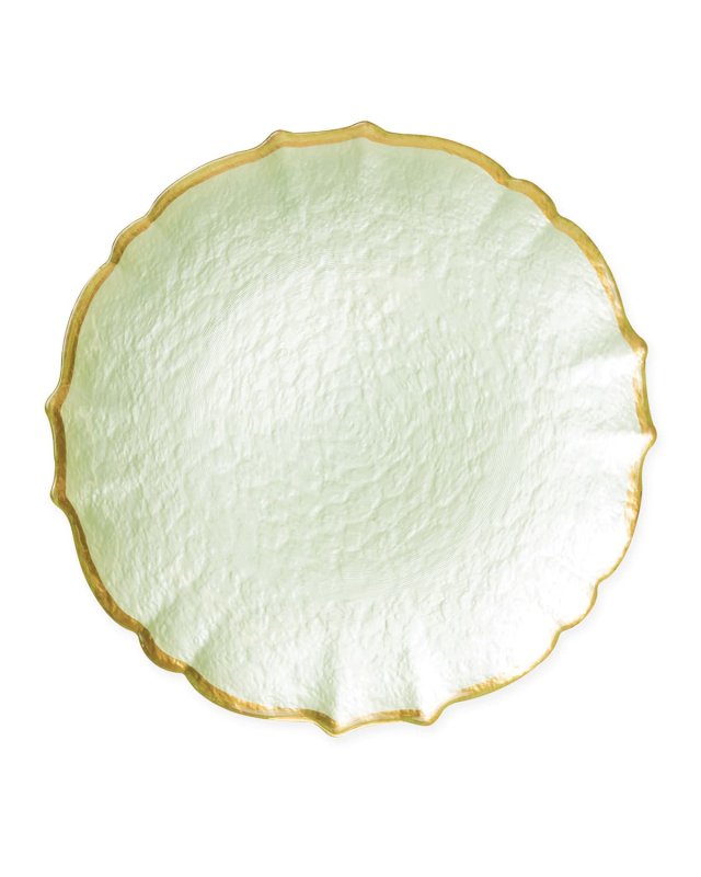 Baroque Glass Pistachio Service Plate/Charger