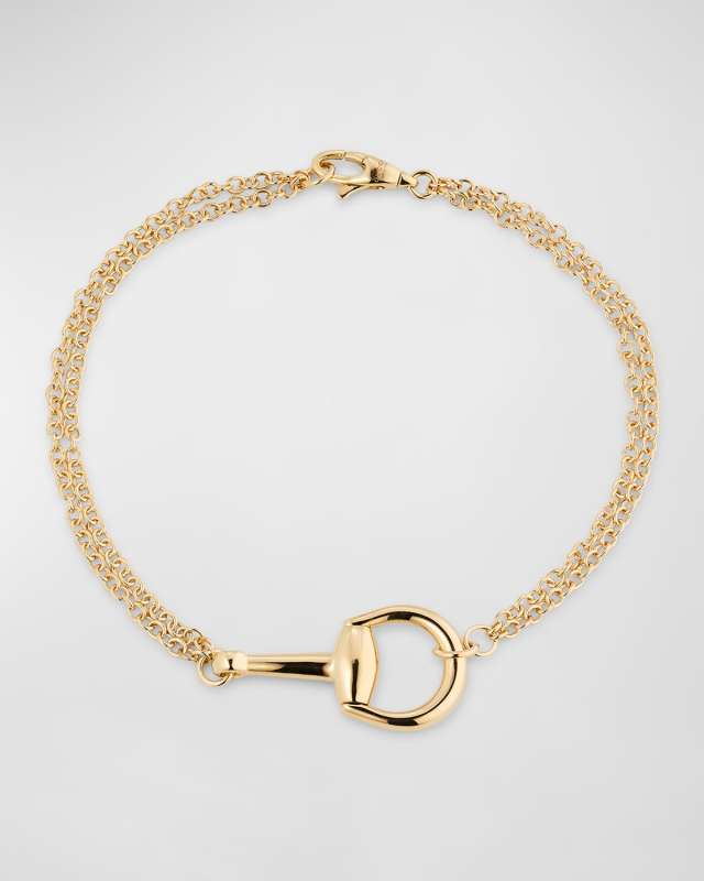18K Yellow Gold Horsebit Chain Bracelet