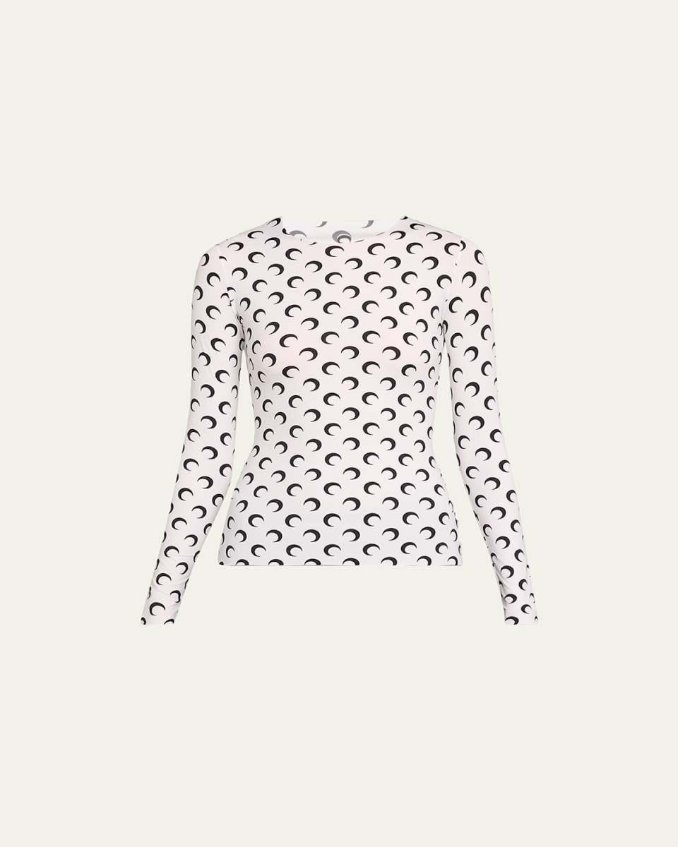 Moon-Print Jersey Top