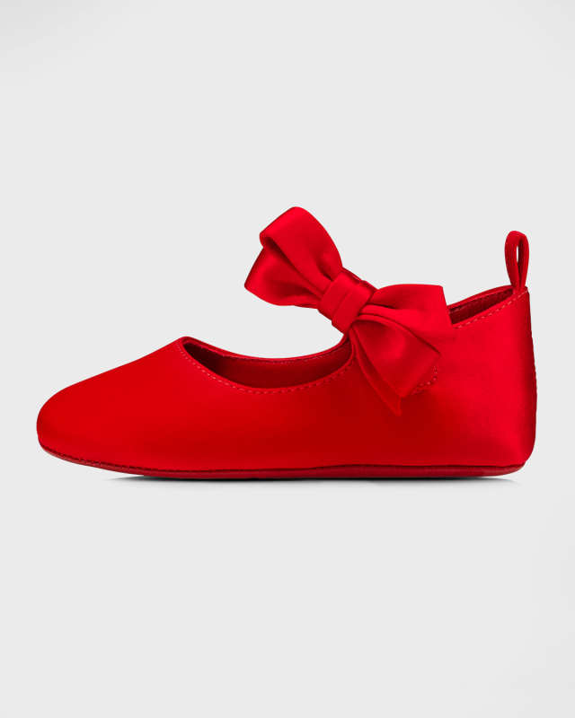 Girl's Lou Satin Bow Ballet Flats, Baby