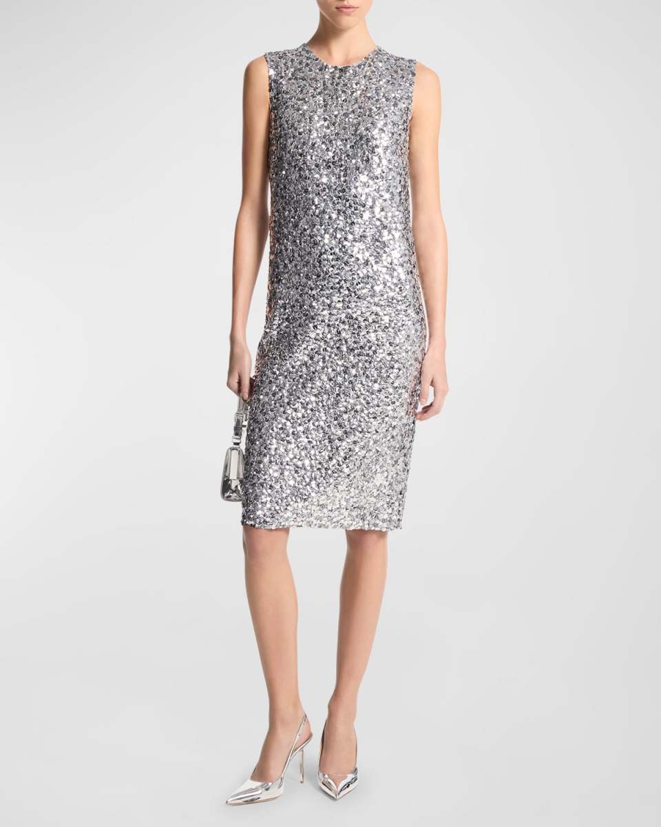 Sequined Knee-Length Dress