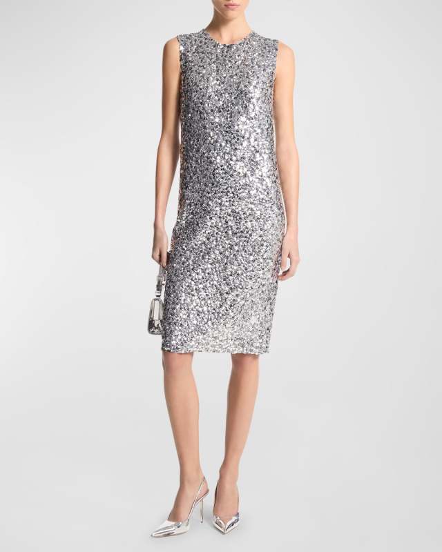 Sequined Knee-Length Dress