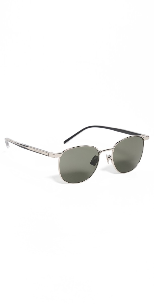 Saint Laurent SL 747 Sunglasses Silver/Crystal/Grey