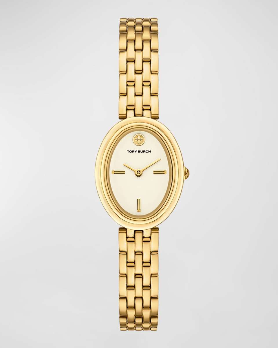 Oval Gold-Tone Stainless Steel Watch