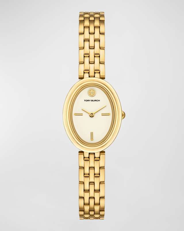 Oval Gold-Tone Stainless Steel Watch