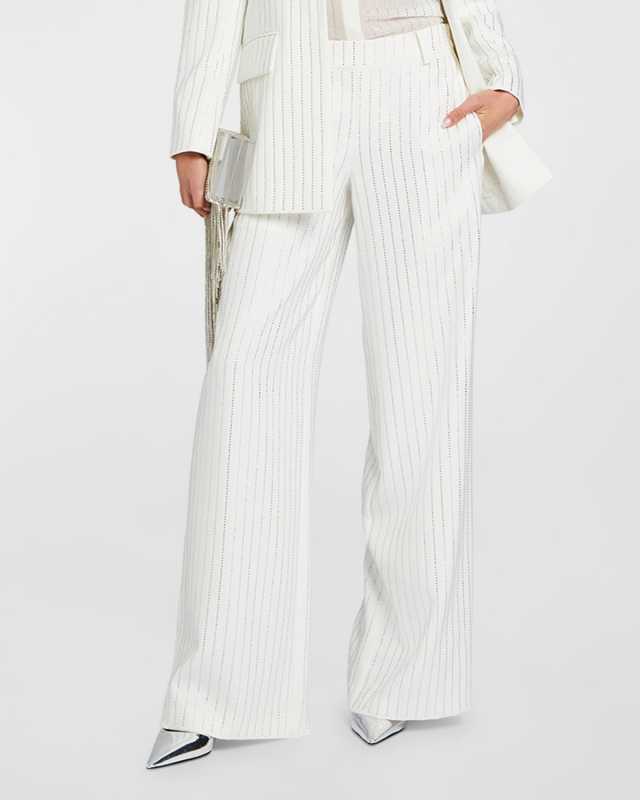 Baylor Embellished Wide-Leg Pants