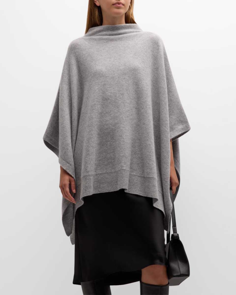 Funnel Neck Knit Cashmere Poncho
