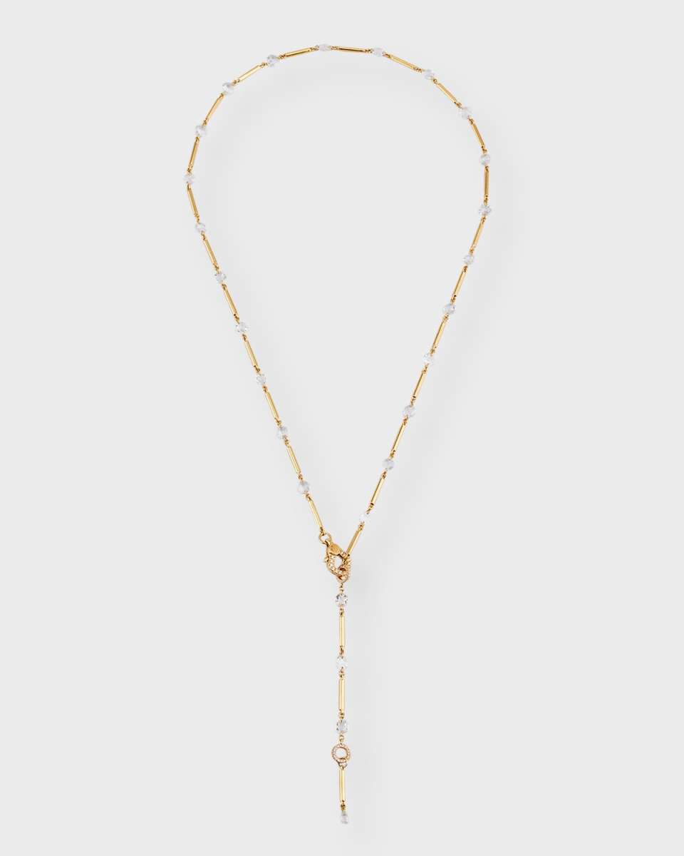 Ethereal 18K Yellow Gold Ethereal Diamond and Gold Bar Necklace, 18"L, 3.51tcw
