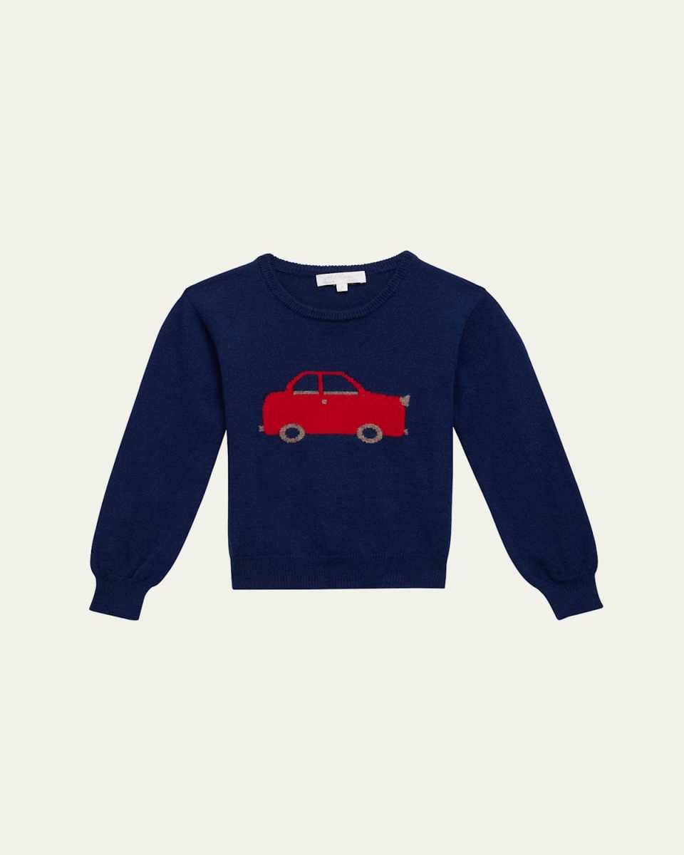 Boy's Sweater W/ Car Intarsia, Size 12M-10
