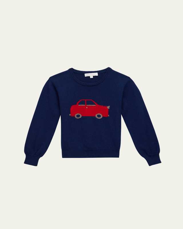 Boy's Sweater W/ Car Intarsia, Size 12M-10