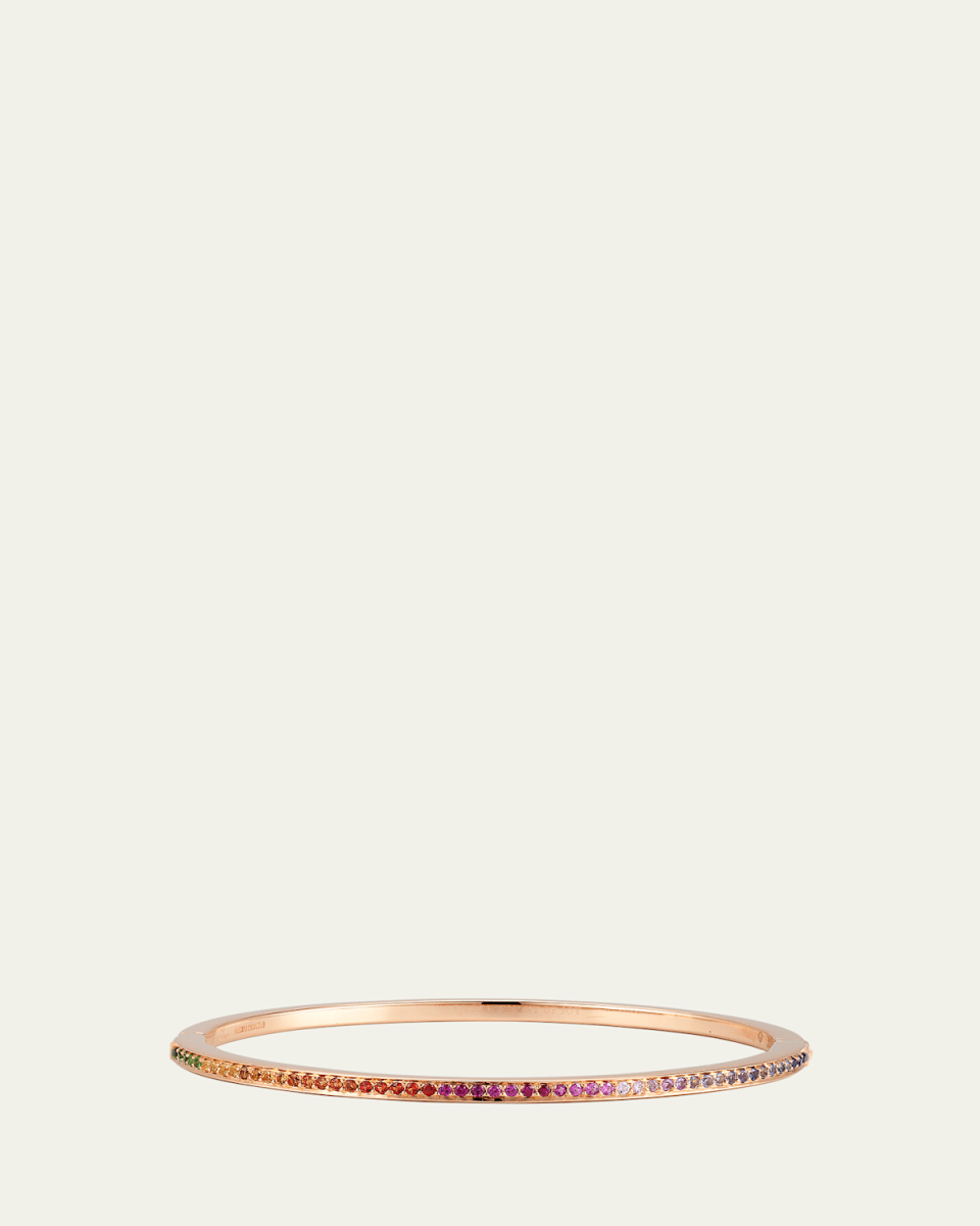 18K Rose Gold Rainbow Journey Bangle Bracelet
